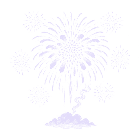 Engraving of fireworks, a dream symbol